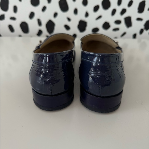 Authentic Chanel Loafers Navy Patent Leather Enamel Turn lock CoCo Mark - Picture 4 of 9